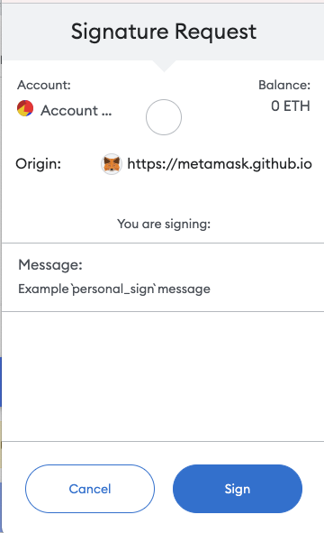 Metamask Signature